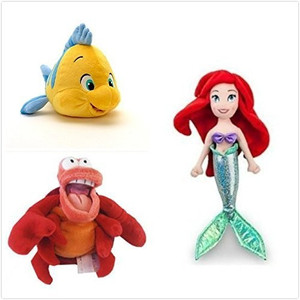 DISNEY Official Exclusive The Little Mermaid 3 Pcs Plush Set
