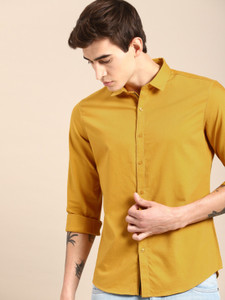 ether Men Solid Casual Yellow Shirt Buy ether Men Solid Casual