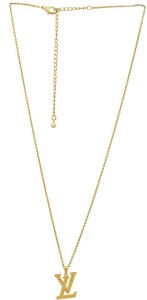 Louis Vuitton LV ID Chain Necklace Gold Brass Metal