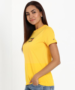 Yellow tommy hilfiger t shirt women's hotsell
