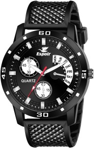 Espoir NA All Black Mesh Strap DAY AND DATE FUNCTIONING Analog Watch  - For Men