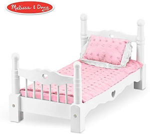 Melissa and doug sale wooden doll bed