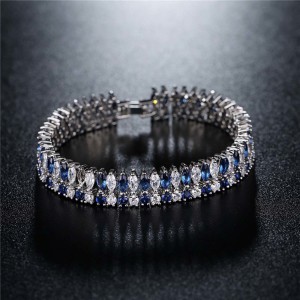 Jewels Galaxy Alloy Crystal Platinum Charm Bracelet