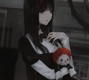 Anime girl with doll new arrivals