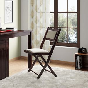 Urban Ladder Sheesham Wood Fabric Study Folding Chair Price in