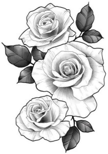 Rose flower tattoo design Royalty Free Vector Image