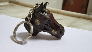 KTB Creations Antique Finish Unique Leather Horse Keychain Key