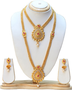 Ethnicking Alloy Gold plated Gold Jewellery Set Price in India