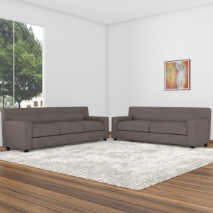 adorn homez flamingo fabric 3 + 2 grey sofa set