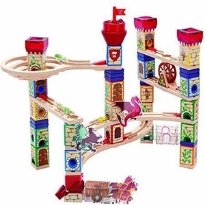 Hape Quadrilla Wooden Marble Run Construction Medieal Quest Set