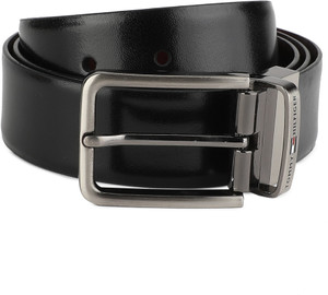 TOMMY HILFIGER Men Black, Maroon Genuine Leather Reversible Belt