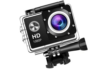little monkey action shot 1080p action camera with wide-angle lens and full accessroies sports and action camera(black, 14 mp)