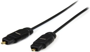 Tobo 5m Digital Optical cable Slim Digital Audio Optical Cord/Toslink Cable 5 m Fiber Optical Cable(Compatible with HDTV, HD DVD, Home Theater, Black, One Cable)