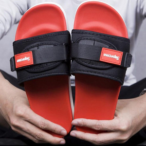 Supreme red hotsell slippers