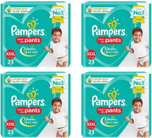 Pampers BABY DRY PANTS SIZE XXXL 23 Pcs PACK FOR BABY WEIGHT 17 Kgs. COMBO OF 4 PACKS XXXL Buy 92 Pampers Pant Diapers Flipkart