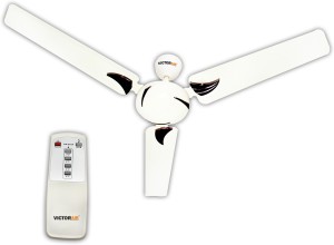 VICTOR AIR Victorair VA-Cool Remote Control Ceiling Fan 100% Copper Wounded Motor (Ivory) 1200 mm 3 Blade Ceiling Fan(White, Pack of 1)