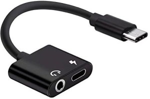 FUZION TYPE C TO 3.5MM AUDIO PORT AND CHARGE CABLE USB Adapter(Black)