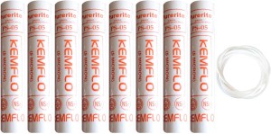 Kemflo Spun Filter Pack Of 8 Orange And 1/4 White Pipe 1 miter Solid Filter Cartridge(0.005, Pack of 8)