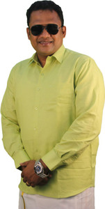 Maha arjun men store solid formal green shirt