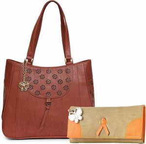 Buy Butterflies Women Tan Beige Orange Hand held Bag Rust Beige