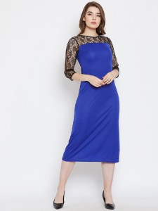 crease & clips women maxi blue dress DRS1092Blu