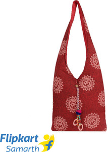 Flipkart Indha Craft Hand Block Printed Om Cotton Jhola Shoulder Bag Shoulder Bag