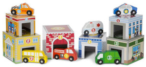 Melissa and doug nesting and sorting garages and cars sales
