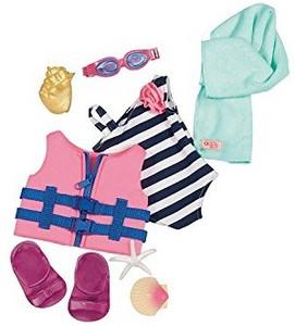 Our Generation Bathing Suit with Life Vest Outfit for 18 Dolls