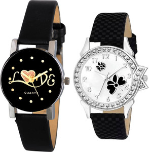 TIMENTER combo watch Analog Watch For Girls Buy TIMENTER combo watch Analog Watch For Girls Modern Designer Love Valentine And Flower Analogue Black Color Girls And Women Watch