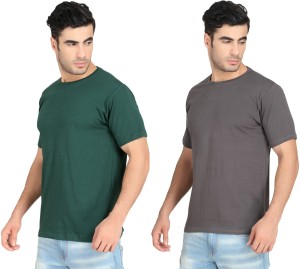 Sleepynuts Round Neck Plain Cotton T-Shirt for Men Pack of 4