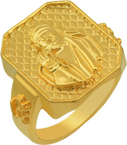 MissMister Gold plated Shirdi Sai baba finger ring Men Brass Gold