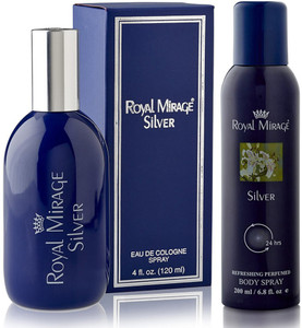 ROYAL MIRAGE Eau De Cologne Spray Silver 120ml Body Spray