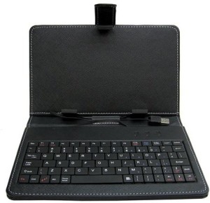 VibeX Universal 7 Tablet Case with Micro USB Keyboard Wired USB Tablet Keyboard(Spider Black)