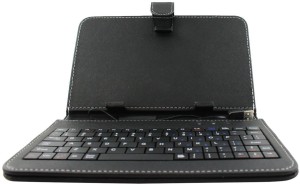 VibeX � Protective Leather Case Mini USB Keyboard for 7 inch 7 Tablet PC Wired USB Tablet Keyboard(Night Black)