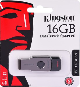 Kingston DataTraveler SWIVL 16 GB Pen Drive(Grey)