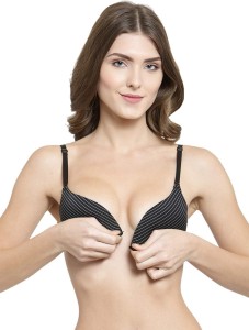 SAANWARI COLLECTIONS Women's|Girls Everyday Use Front Open Front Clouser  Bra Push-up Padded Underwired (Black 32A) Women Push-up Heavily Padded Bra