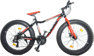 ATLAS Peak Big Boss Bike For Adults Black Red 26 T Fat Tyre