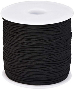 1mm Black Elastic Stretch Beading String Thread Cord Wire for Jewelry Making, Women's, Size: One Size