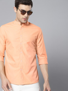 Dennis Lingo Men Solid Casual Orange Shirt Buy PEACH Dennis