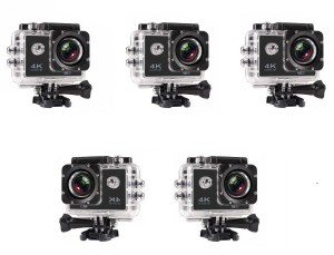 beatcell 4k pack of 5 4k ultra hd water resistant sports action camera ultra wide-angle sports and action camera(black, 16 mp)