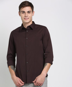 Buy Calvin Klein Men Solid Casual Brown Shirt Online at Best Prices in India Flipkart
