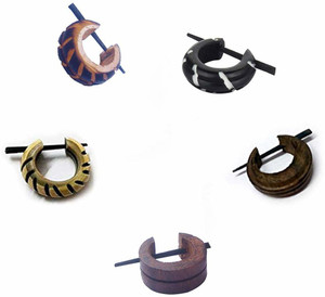 Mens wood earrings online