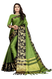 Buy HEAVEN VILLA FASHION Self Design Bollywood Cotton Silk Green Black Sarees Online Best Price In India Flipkart