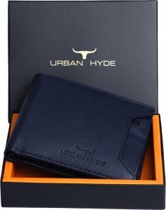 URBAN HYDE Men Casual Blue Genuine Leather Wallet