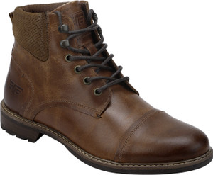Red tape high neck leather shoes outlet
