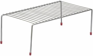 IMPULSE Stainless Steel Multipurpose Dish Rack/Storage Shelves for Kitchen Cabinets/Plate Stand/Utensil Rack (Chrome-Silver) Stainless Steel Wall Shelf
