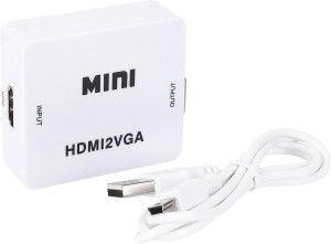 divinezon  TV-out Cable MINI VGA 2 HDMI CONVERETER(White, For TV)