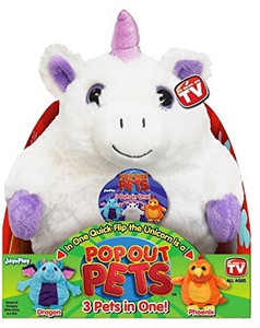 Pop Out Pets Fantasy Reversible Plush Toy Get 3 Stuffed Animals In