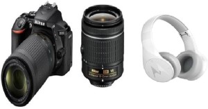 nikon d5600 dslr camera body with dual lens: af-p dx nikkor 18 - 55 mm f/3.5-5.6g vr and 70-300 mm f/4.5-6.3g ed vr (16 gb sd card) - (with motorola bluetooth headphone) dslr camera body with dual lens: af-p dx nikkor 18 - 55 mm f/3.5-5.6g vr and 70-300 mm f/4.5-6.3g ed vr (16 gb sd card)(black)
