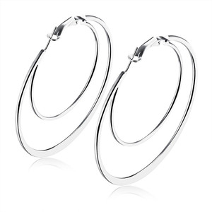 Flipkart Buy Aaishwarya Modern Double Circle Silver Hoop